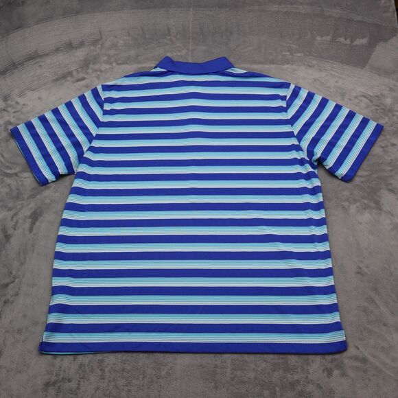 Nike Golf Polo Shirt Men XL Extra Blue Striped Casual Dri Fit Golfer Stretch Cam - Picture 12 of 16